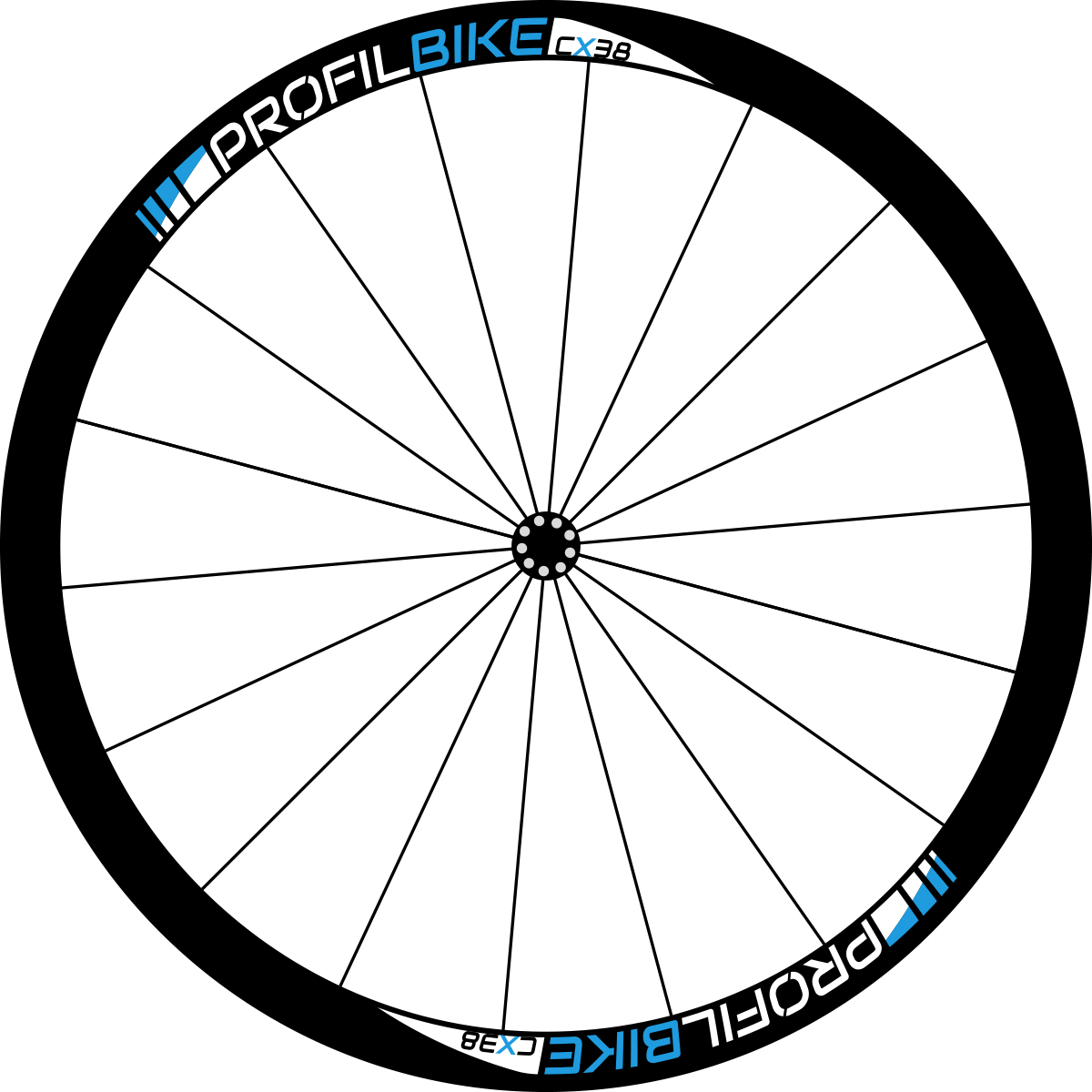 Profilbike CX38 CARBON DISC design bleu